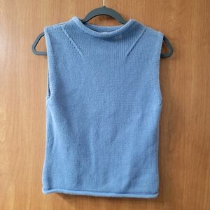 Vintage NorthCrest Dusty Blue Knit Sweater Vest Size Small